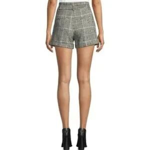 Veronica Beard Michel High Waisted Tweed Shorts – Black/White Plaid – Size 12